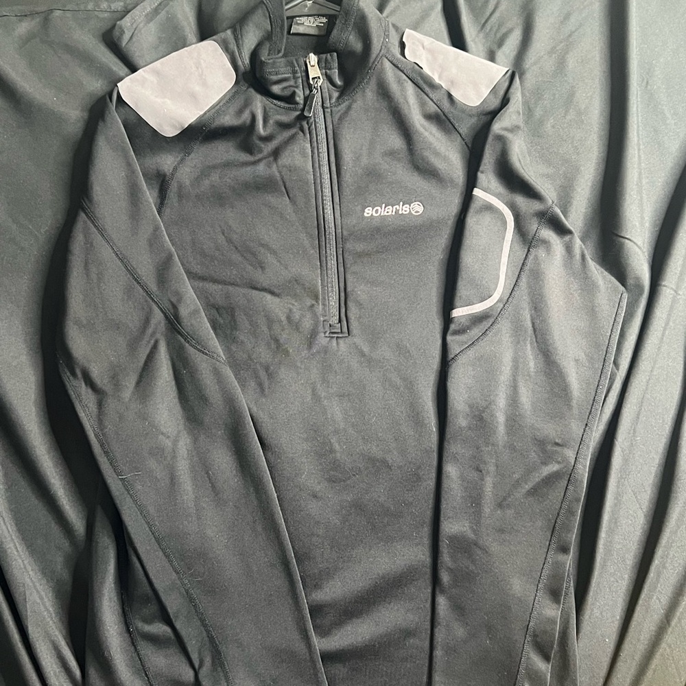 Aris Black Performance Quarter-Zip Pullover with Gray Accents